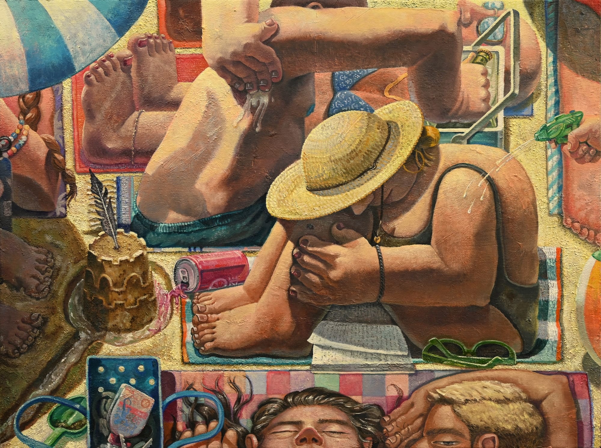 Denizens of a Crowded City Populate Erin Milez's Dense Paintings0