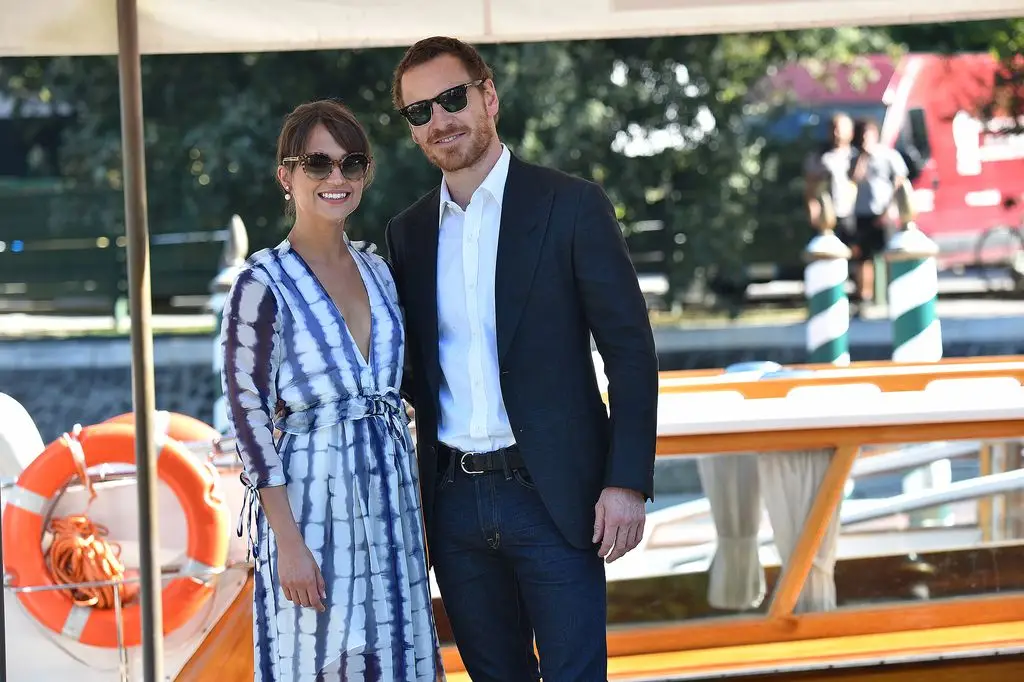 Alicia Vikander stuns in blue ruffled gown in rare appearance with husband Michael Fassbender4
