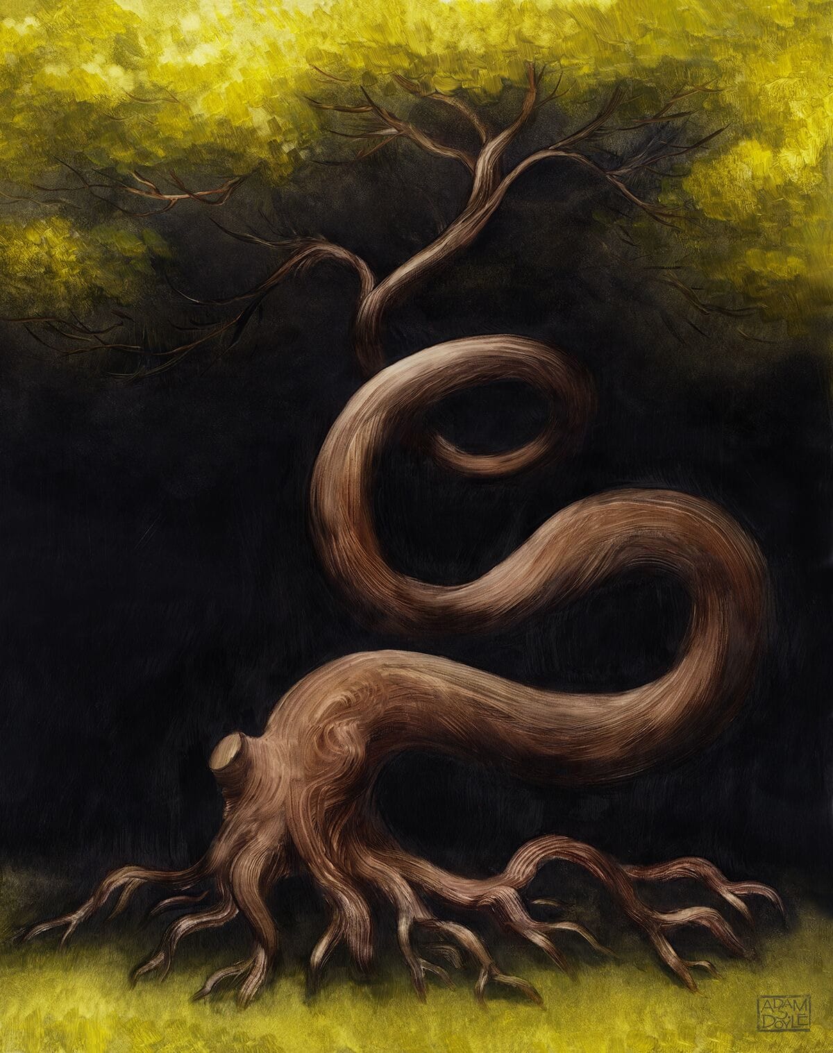 Dramatic Brush Strokes Energize Trees in Paintings by Adam S. Doyle2