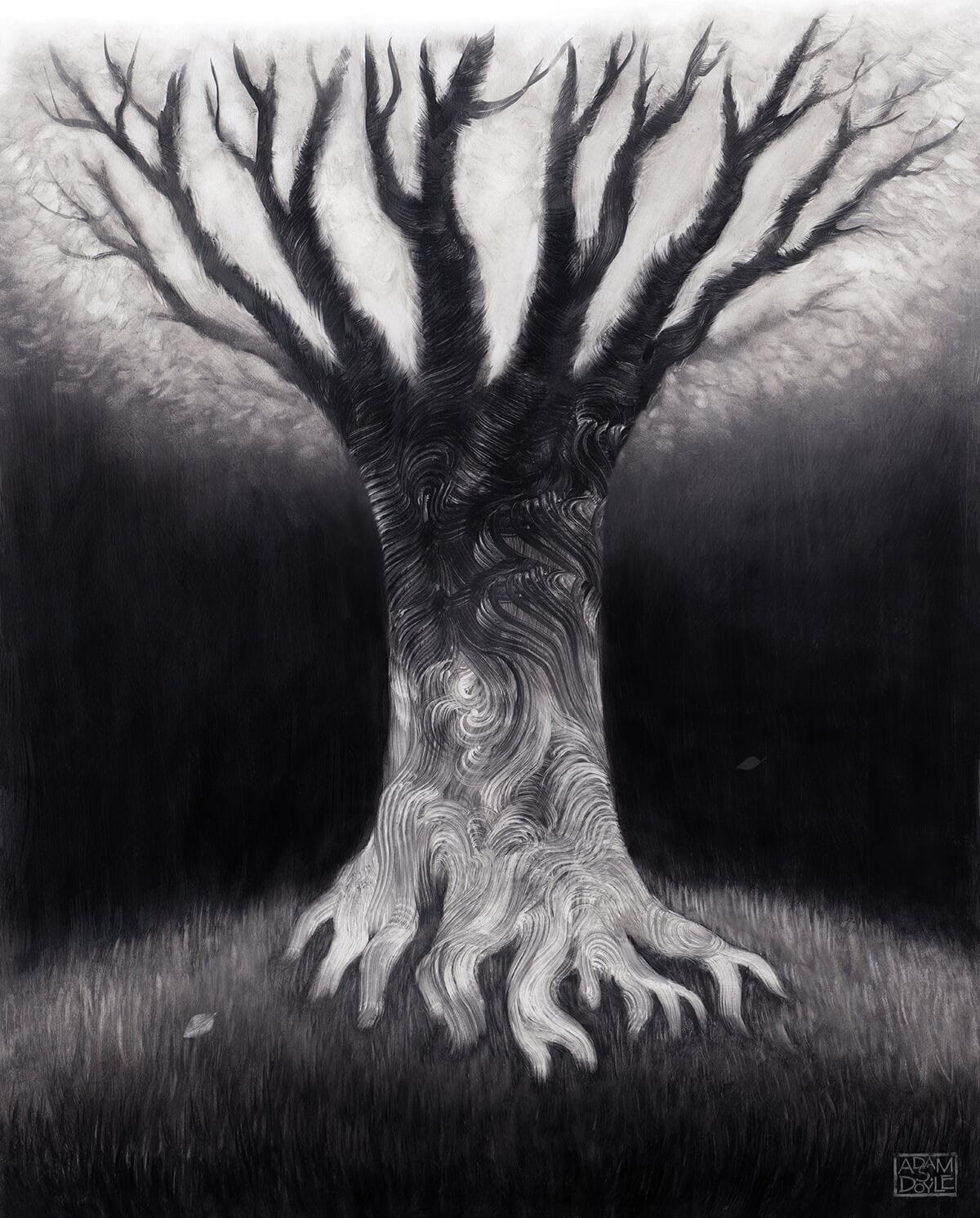 Dramatic Brush Strokes Energize Trees in Paintings by Adam S. Doyle4