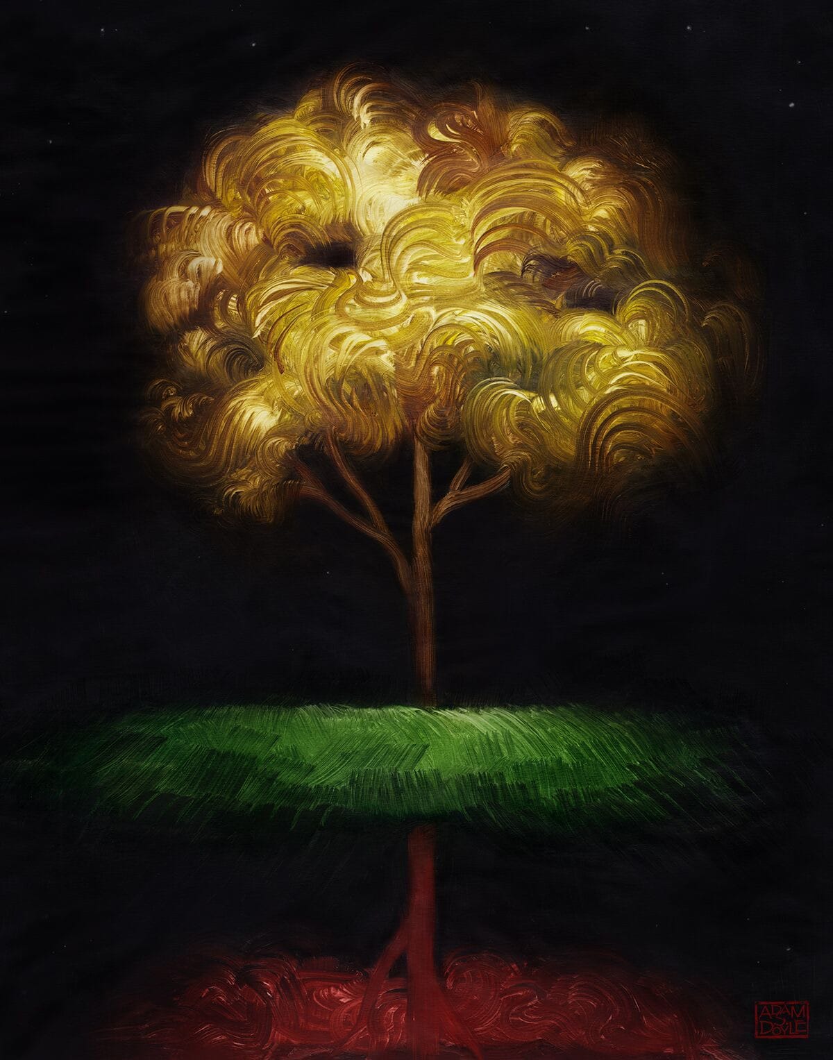 Dramatic Brush Strokes Energize Trees in Paintings by Adam S. Doyle3