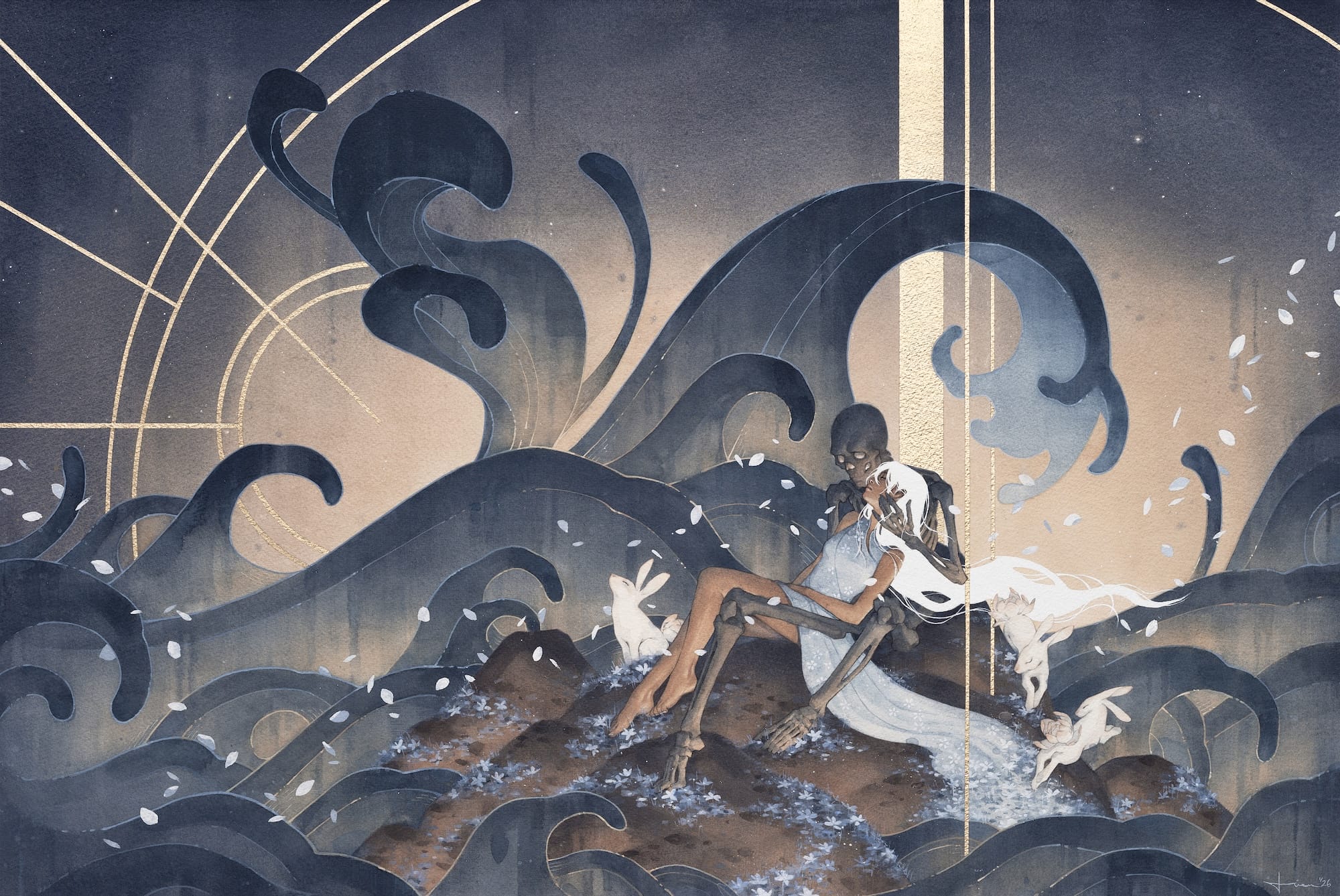 Watercolors by kelogsloops Traverse the Emotional Terrain of Love and Loss1