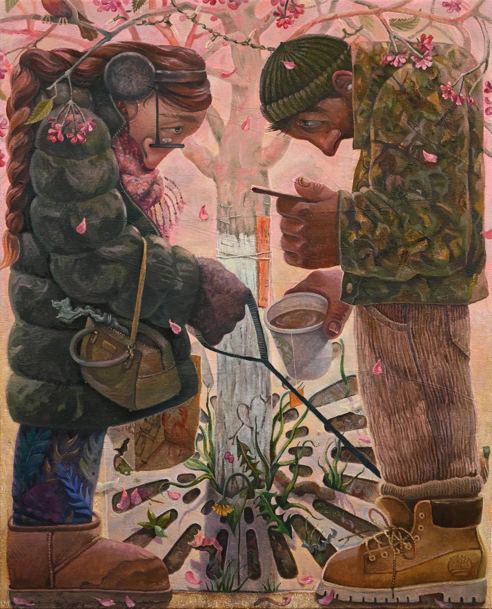 Denizens of a Crowded City Populate Erin Milez's Dense Paintings2