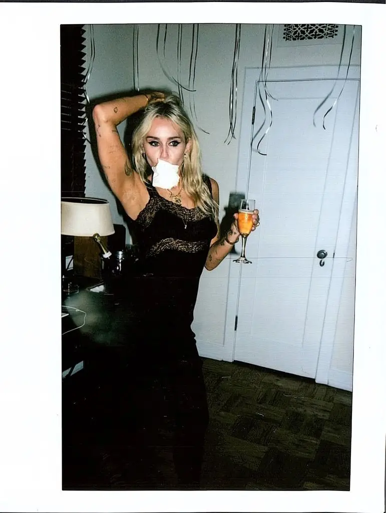 Miley Cyrus sizzles in daring lace dress at playful Chateau party2