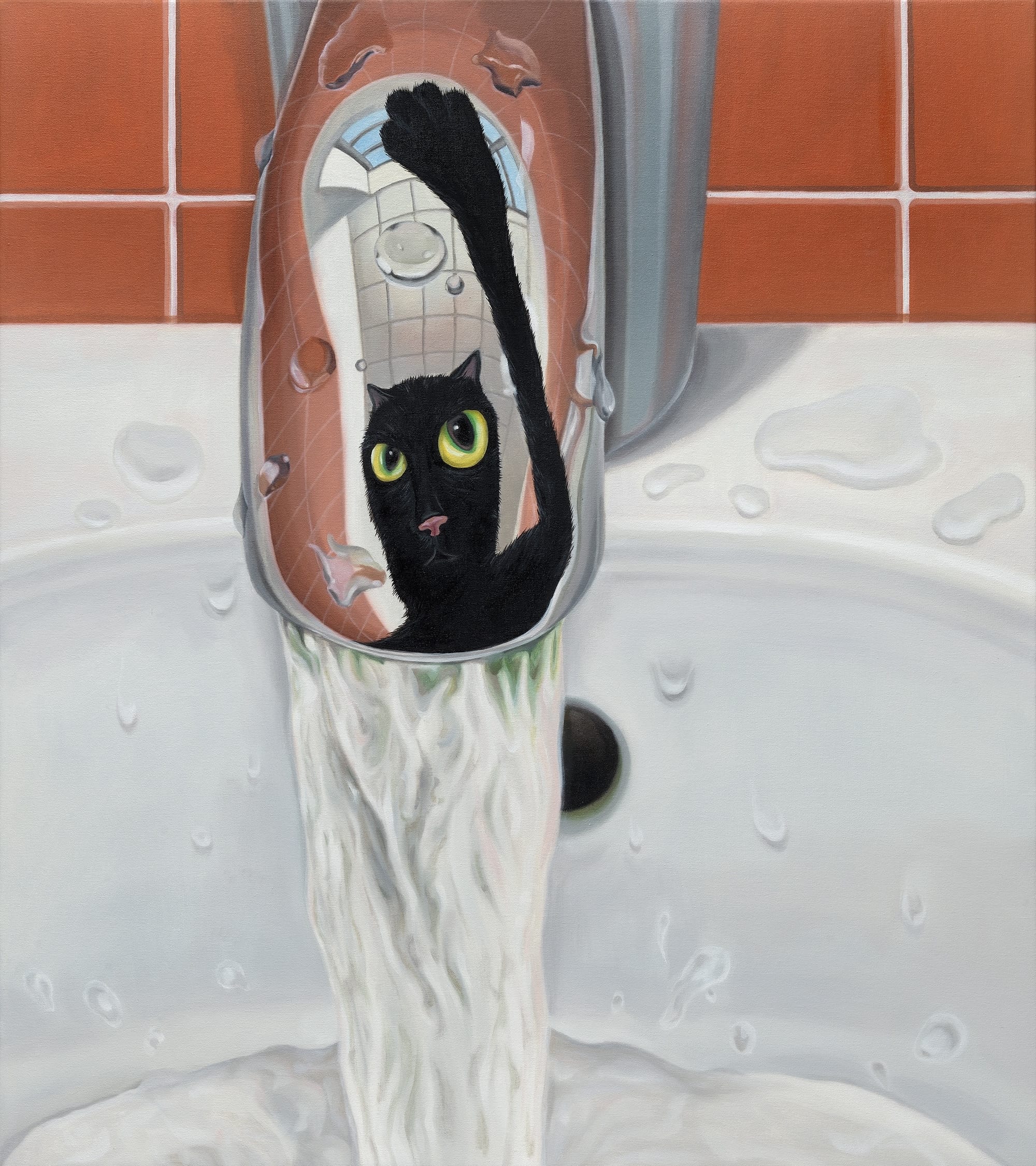 Mischievous Cats Rule in Minyoung Kim's Affectionately Quirky Paintings9