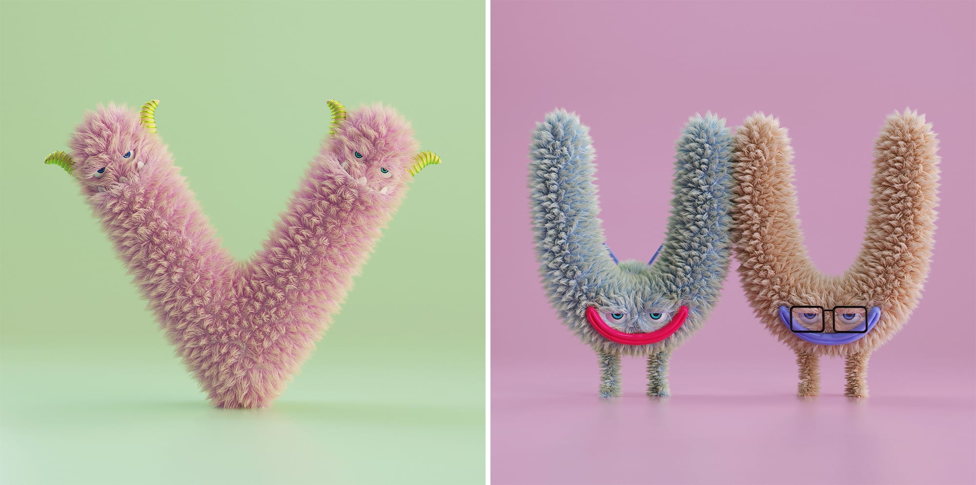 Mischievous Monsters Smirk and Grin in Fuzzy Alphabet Collection by Jose Arias9