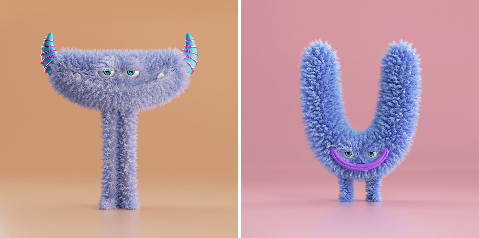 Mischievous Monsters Smirk and Grin in Fuzzy Alphabet Collection by Jose Arias2