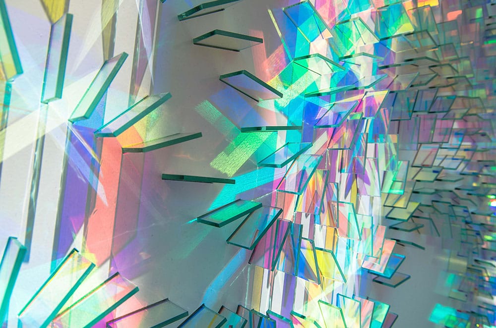 Dichroic Glass Installations by Chris Wood Reflect Light in a Rainbow of Color0