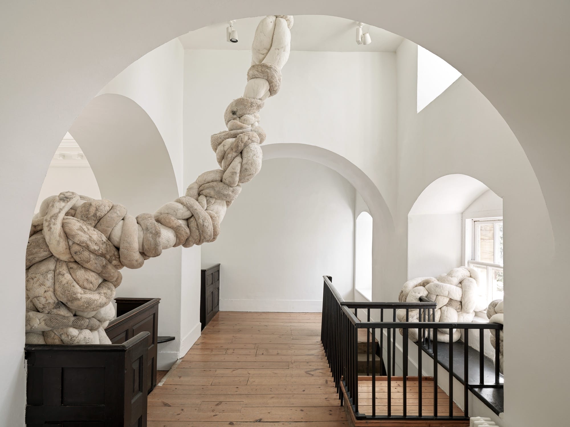 A Giant Wool Form by Nicola Turner Heaves and Skitters Through an 18th-Century Chapel7